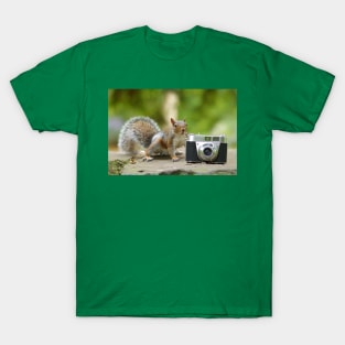 Grey squirrel Photographer with vintage camera T-Shirt